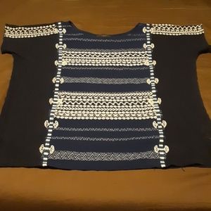 J Crew embroidered short sleeve top. Style C7016.